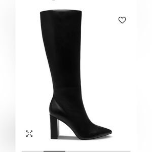 7.5 M tall heel black leather boots; Islah Block-Heel Dress Boots, Macy's